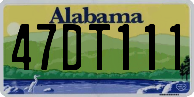 AL license plate 47DT111