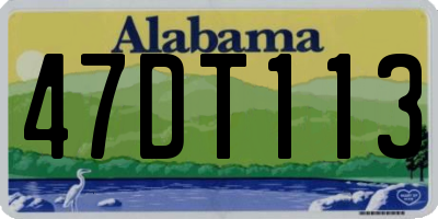 AL license plate 47DT113