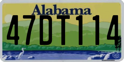 AL license plate 47DT114