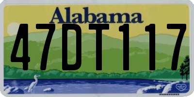 AL license plate 47DT117
