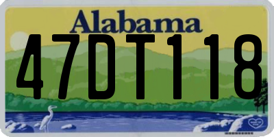 AL license plate 47DT118