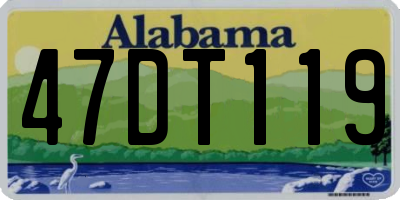 AL license plate 47DT119