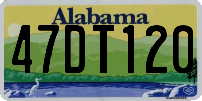 AL license plate 47DT120