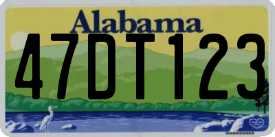 AL license plate 47DT123