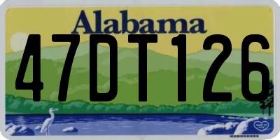 AL license plate 47DT126