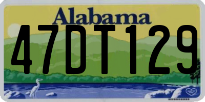 AL license plate 47DT129