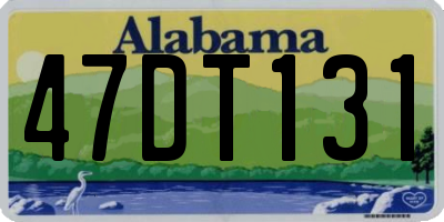 AL license plate 47DT131