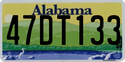 AL license plate 47DT133