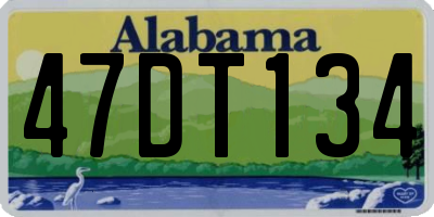 AL license plate 47DT134