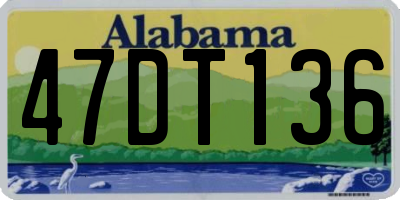 AL license plate 47DT136