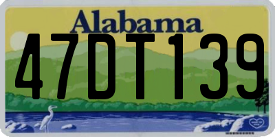 AL license plate 47DT139