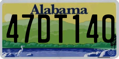 AL license plate 47DT140