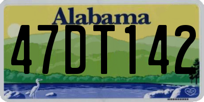 AL license plate 47DT142