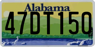 AL license plate 47DT150