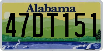 AL license plate 47DT151