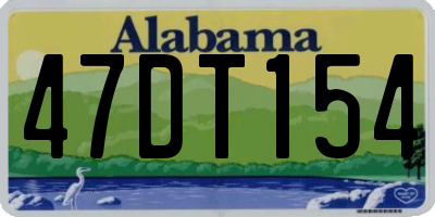 AL license plate 47DT154