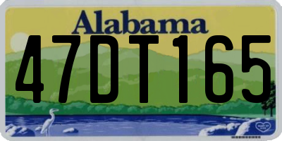 AL license plate 47DT165