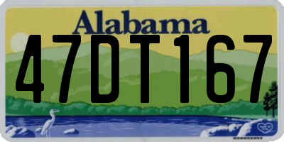 AL license plate 47DT167