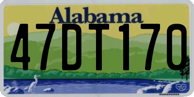 AL license plate 47DT170