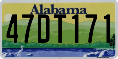 AL license plate 47DT171