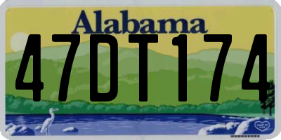 AL license plate 47DT174