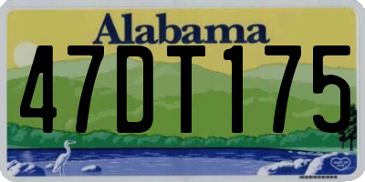 AL license plate 47DT175