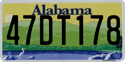 AL license plate 47DT178