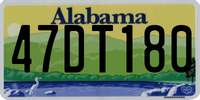 AL license plate 47DT180