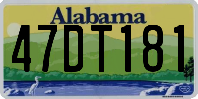 AL license plate 47DT181