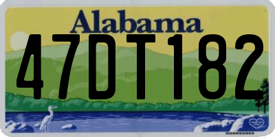 AL license plate 47DT182