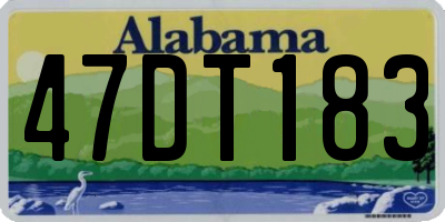 AL license plate 47DT183