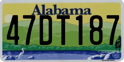 AL license plate 47DT187