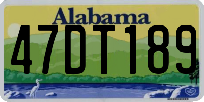 AL license plate 47DT189