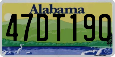 AL license plate 47DT190