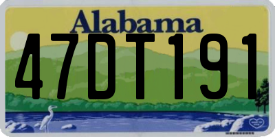 AL license plate 47DT191