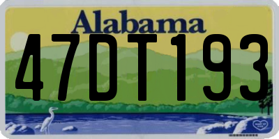 AL license plate 47DT193