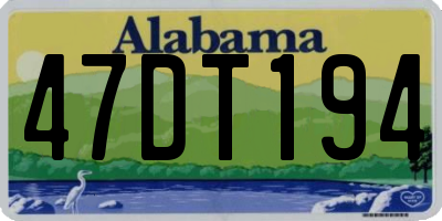 AL license plate 47DT194