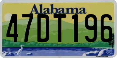 AL license plate 47DT196