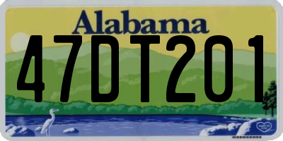 AL license plate 47DT201