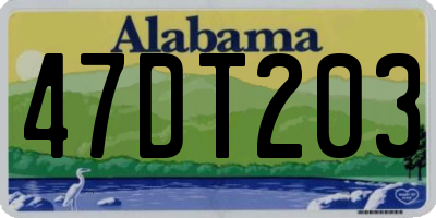AL license plate 47DT203