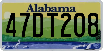 AL license plate 47DT208