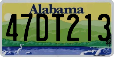 AL license plate 47DT213