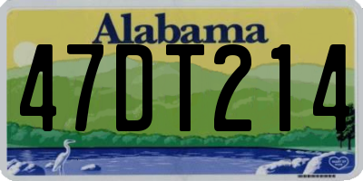 AL license plate 47DT214