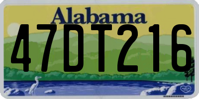 AL license plate 47DT216