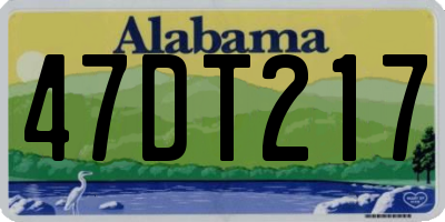 AL license plate 47DT217