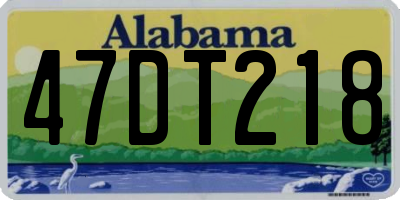 AL license plate 47DT218