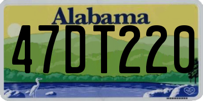 AL license plate 47DT220