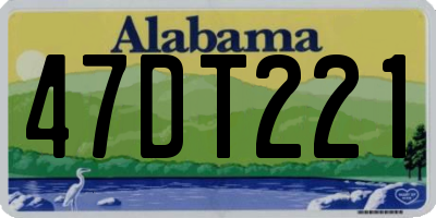 AL license plate 47DT221