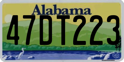AL license plate 47DT223