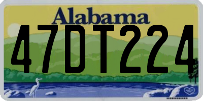 AL license plate 47DT224